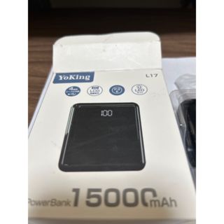 充電器　15000mAh 4接続　ケーブル内蔵　モバイルバッテリー　黒