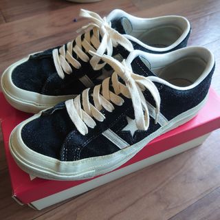 コンバース(CONVERSE)のコンバース 日本製 STAR & BARS J SUEDE BLACK(スニーカー)