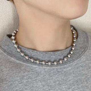 ★再再再入荷★大人気　ステンレス ボールチェーン　ネックレス　8mm玉