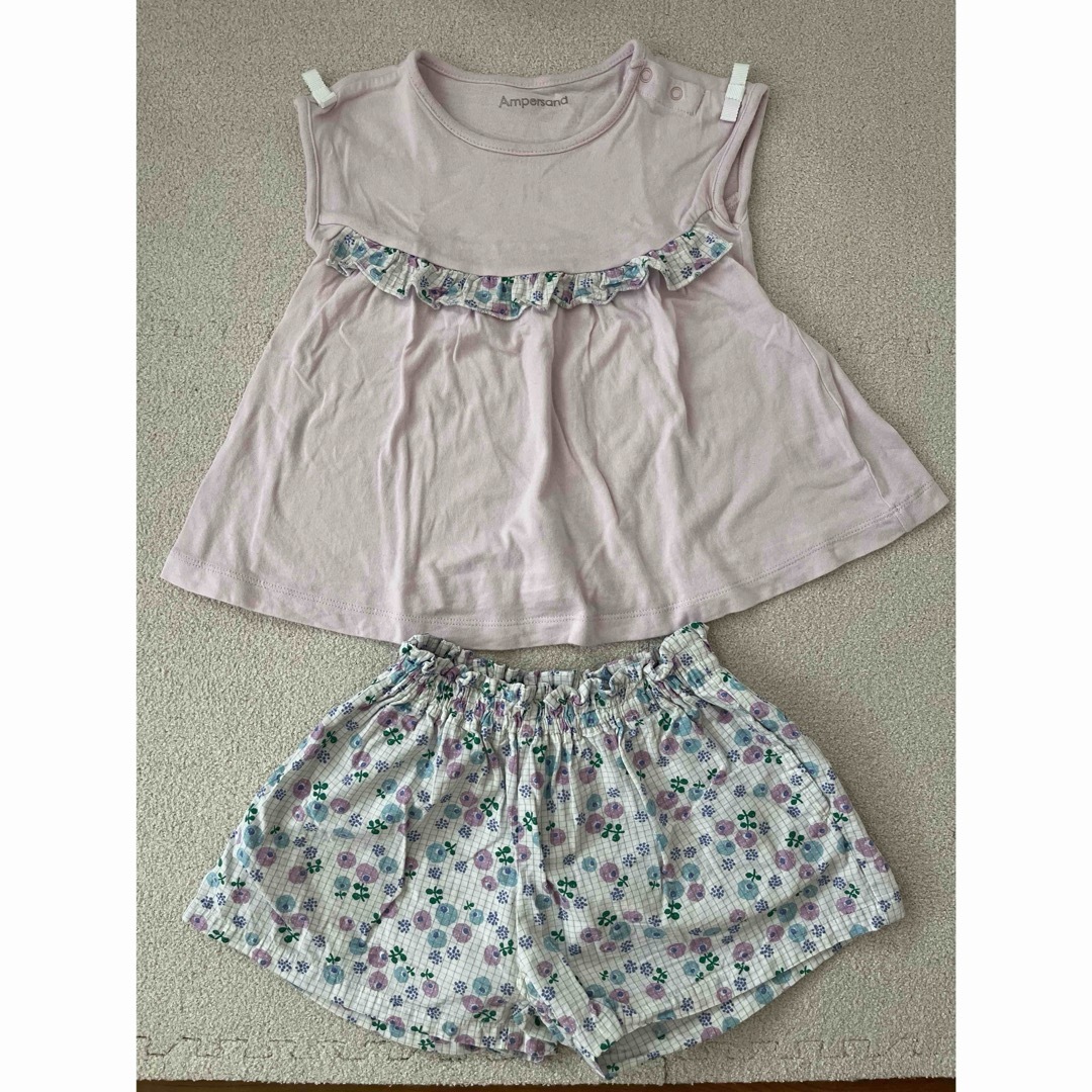 ampersand(アンパサンド)の90cm ampearsand セットアップ キッズ/ベビー/マタニティのキッズ服女の子用(90cm~)(Tシャツ/カットソー)の商品写真