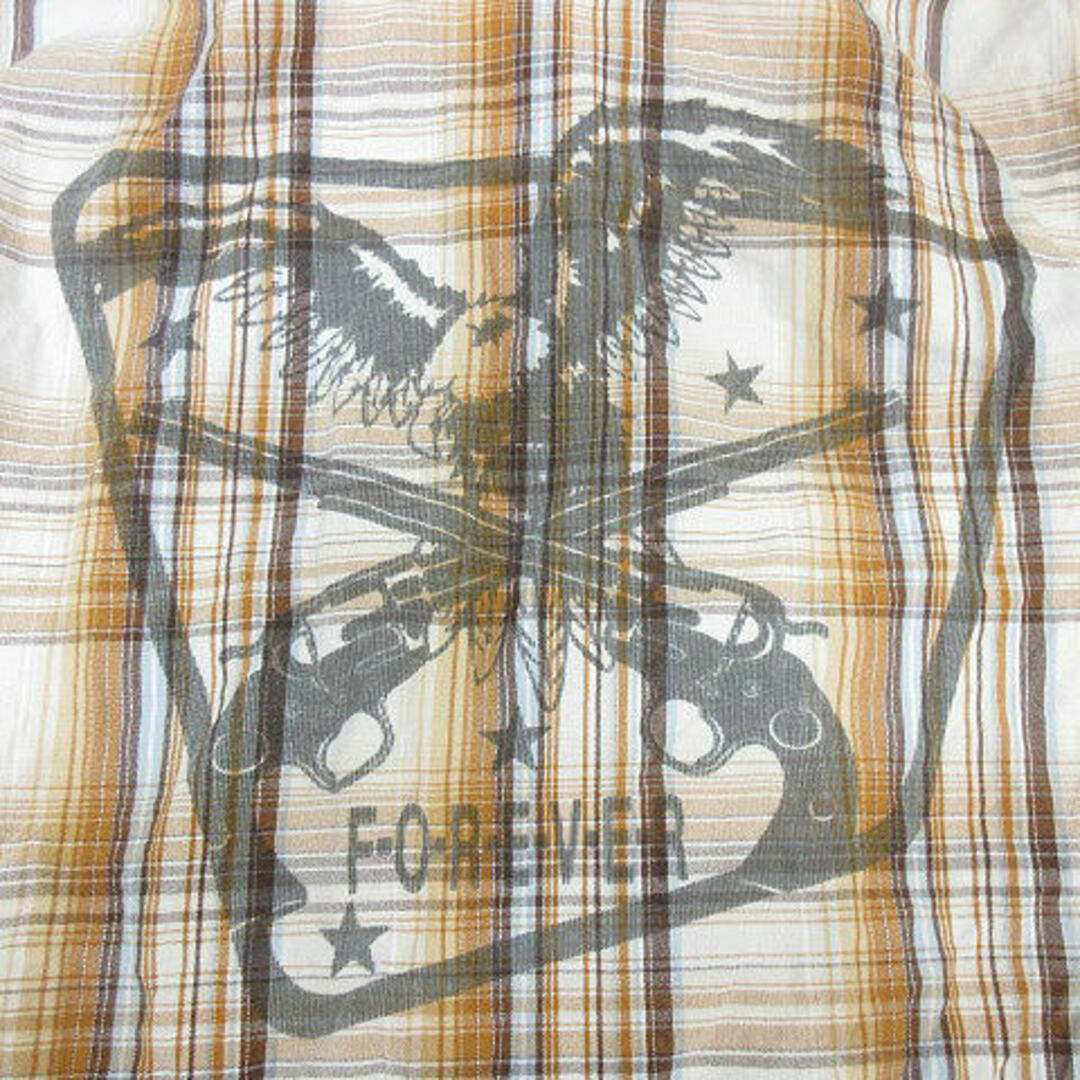 roar(ロアー)のロアー roar 鷲 二丁拳銃 クロスガン プリント チェックシャツ 長袖  1 メンズのトップス(シャツ)の商品写真