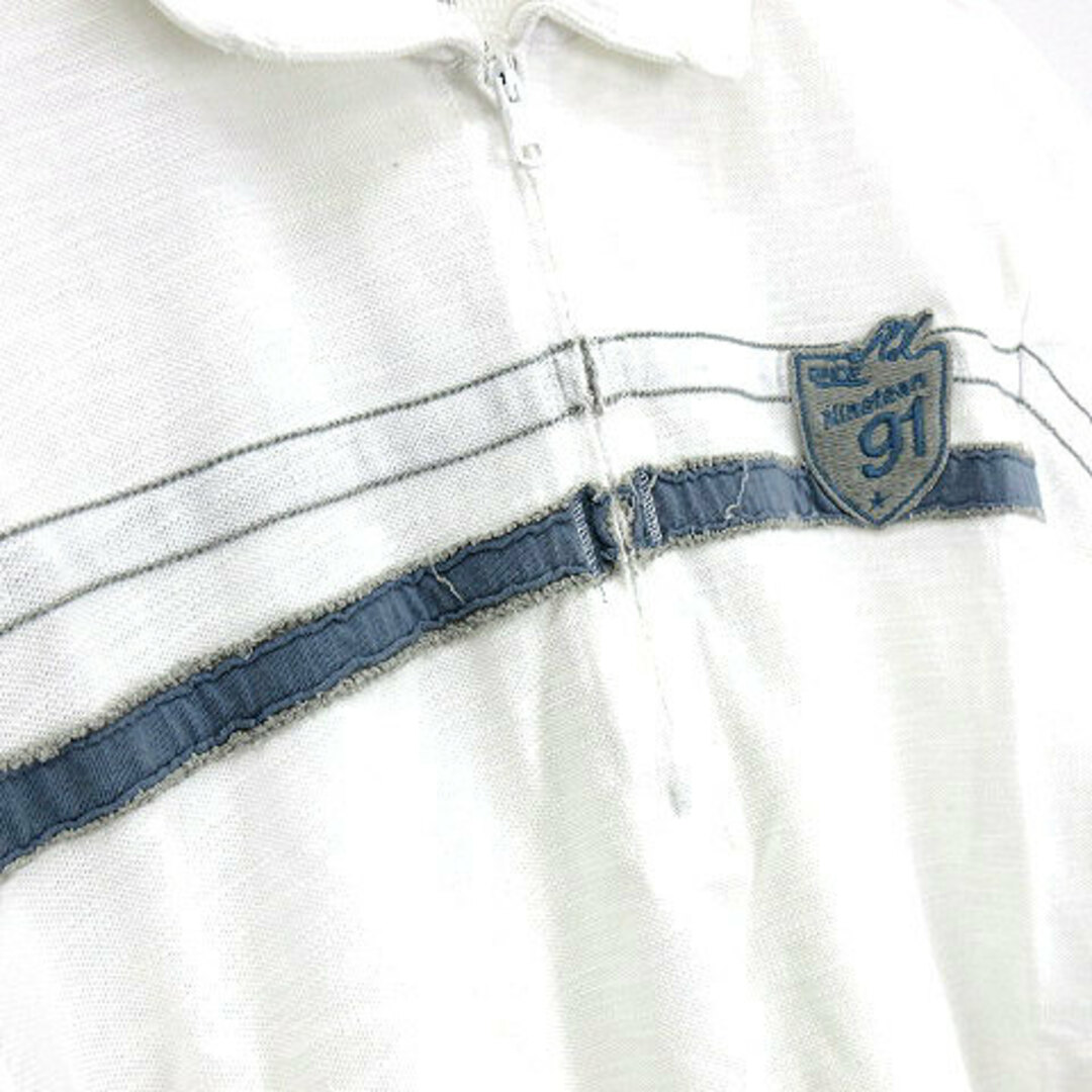 ARMANI EXCHANGE(アルマーニエクスチェンジ)のアルマーニエクスチェンジ ワッペン 装飾ハーフジップ 半袖 ポロシャツ 白  M メンズのトップス(ポロシャツ)の商品写真
