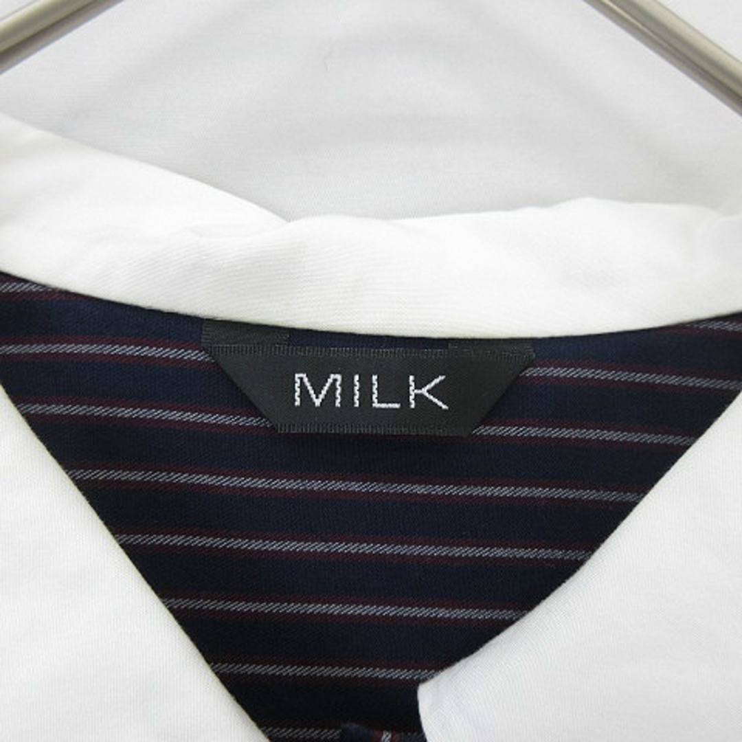 MILK(ミルク)のミルク MILK 丸襟 ストライプ ワンピース シャツ 紺 ネイビー レディースのワンピース(その他)の商品写真