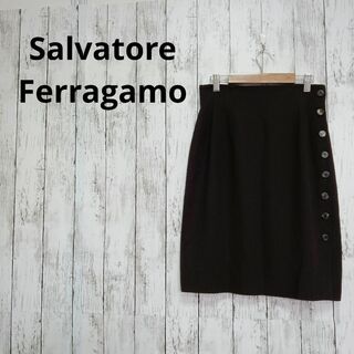 Salvatore Ferragamo フェラガモ タイトスカートＳこげ茶(ひざ丈スカート)