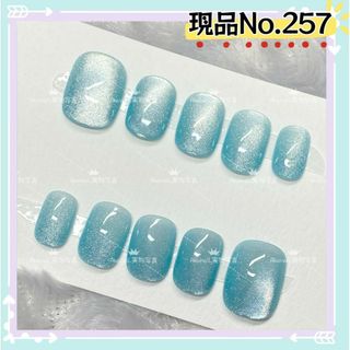 セール現品No.257Sネイルチップマグネットネイルつけ爪ベリーショート簡単系(つけ爪/ネイルチップ)