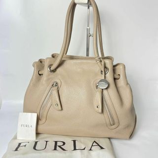 Furla - 【美品】フルラ カルメン ベージュトートバッグ 巾着 バッグ 大容量 A4可能