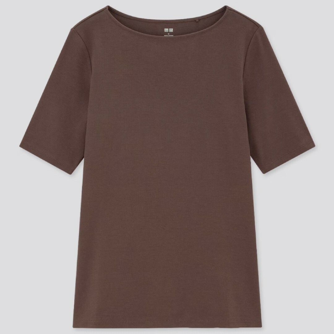 UNIQLO(ユニクロ)のUNIQLO ボートネックTシャツ レディースのトップス(Tシャツ(半袖/袖なし))の商品写真