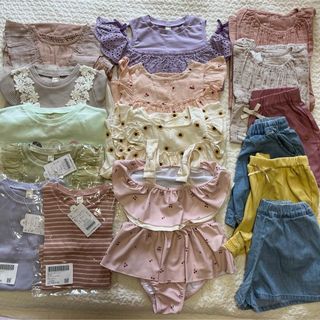 アプレレクール(apres les cours)のタグ付き♡アプレレクール　半袖　チュニック　ワンピースセット　100-110(Tシャツ/カットソー)