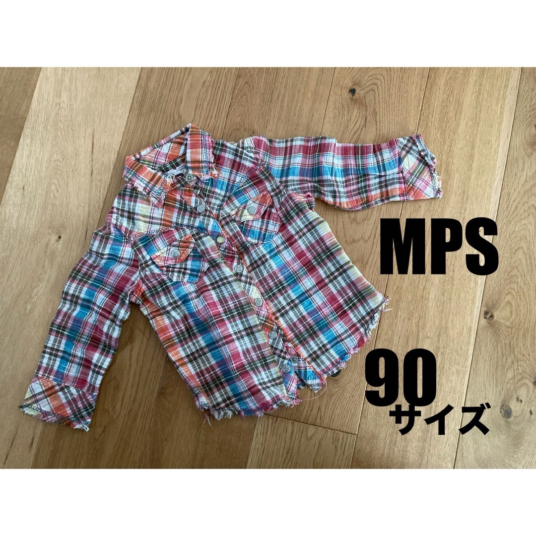 MPS(エムピーエス)のMPS エムピーエス シャツ　90 女の子 男の子 カラフル 長袖 キッズ/ベビー/マタニティのキッズ服女の子用(90cm~)(Tシャツ/カットソー)の商品写真