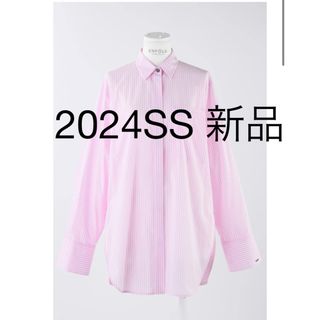 エンフォルド　2024SS STRIPE SOLID-SLEEVE SHIRT