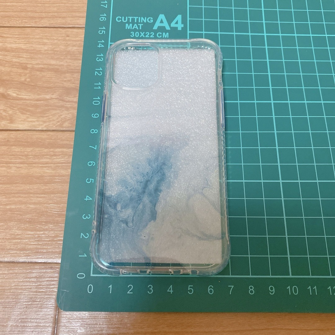 iphoneケース マーブル skyblue 可愛い 韓国 大理石のような透明 スマホ/家電/カメラのスマホアクセサリー(iPhoneケース)の商品写真