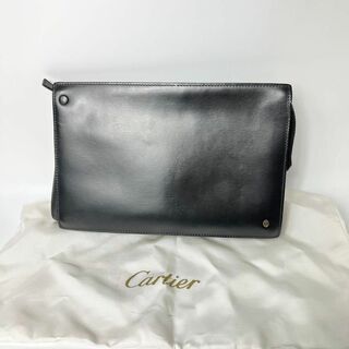 Cartier - 【美品・保存袋付】カルティエ　レザー　ブラック　セカンドバッグ　クラッチバッグ