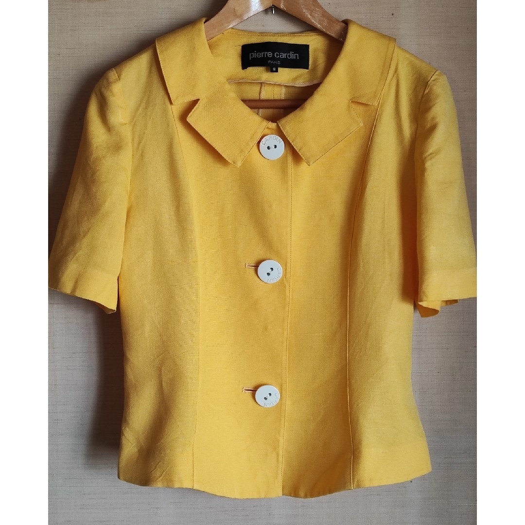 昭和レトロ　半袖ジャケット　黄色　クラシカル レディースのジャケット/アウター(その他)の商品写真