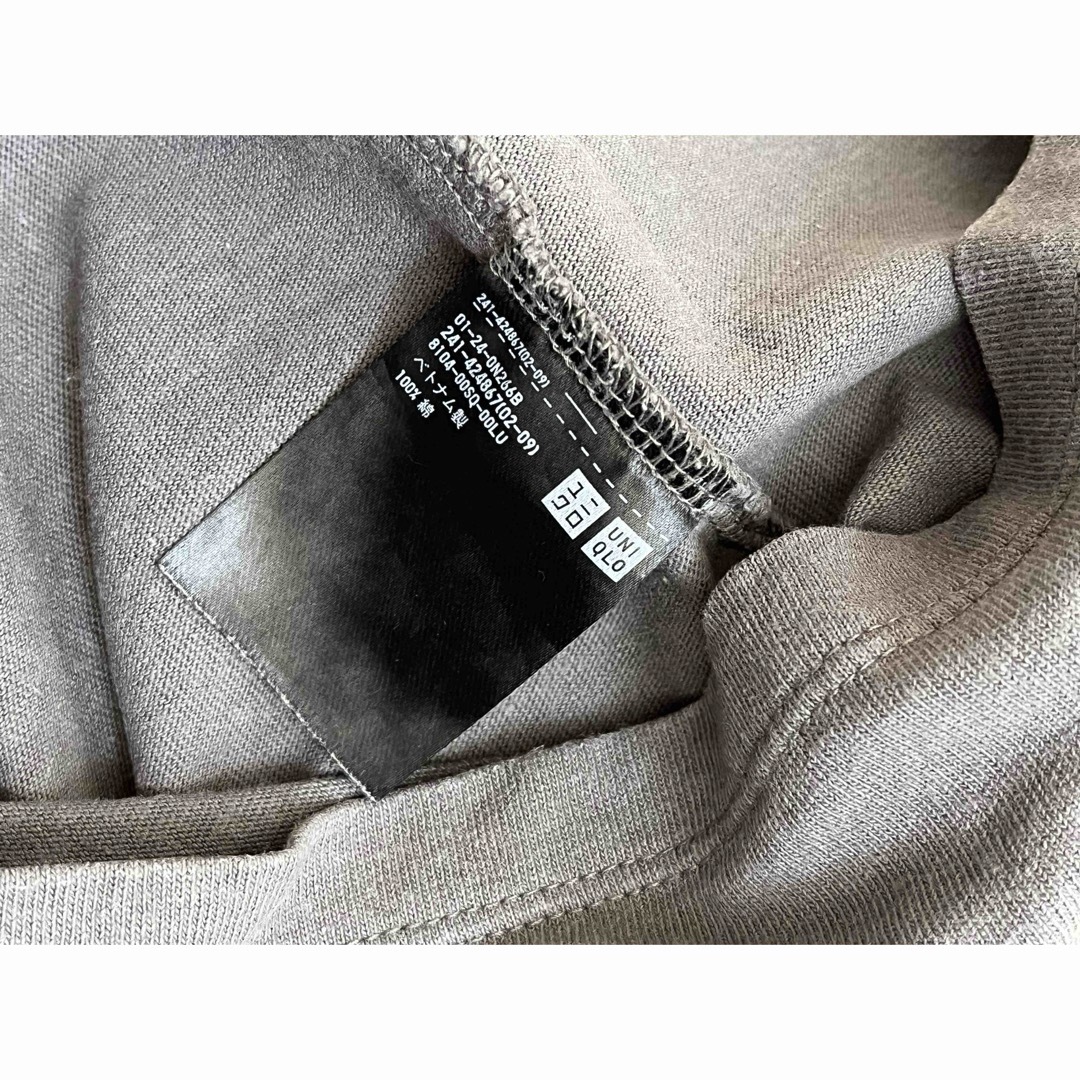 UNIQLO(ユニクロ)のユニクロ　コットンリラックスフレンチスリーブ　グレー　M レディースのトップス(カットソー(半袖/袖なし))の商品写真