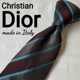 クリスチャンディオール(Christian Dior)のハイブランド　Dior　ブラウン　シルク　美しいストライプネクタイのネクタイ(ネクタイ)