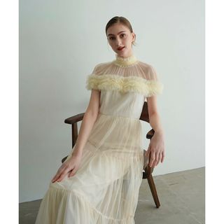 Acka sheer shoulder dress(ロングワンピース/マキシワンピース)