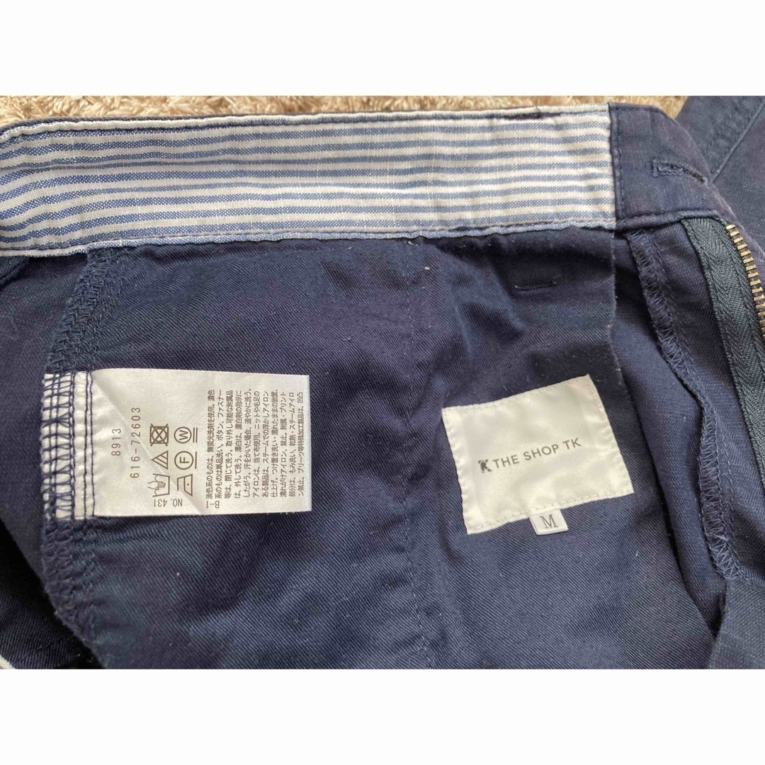 THE SHOP TK(ザショップティーケー)のショートパンツ　短パン　半ズボン　THE SHOP TK  紺色 M メンズのパンツ(ショートパンツ)の商品写真