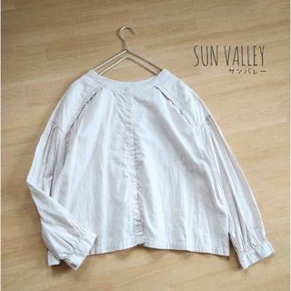 サンバレー(SUNVALLEY)のSUN VALLEY サンバレー　ゆったり 長袖 ブラウス ほんのりピンク 春色(シャツ/ブラウス(長袖/七分))