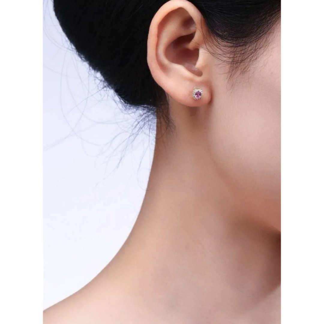 ピンクサファイアピアスk18 ビジューピアス ピンクサファイアピアスk18 ビジューピアス