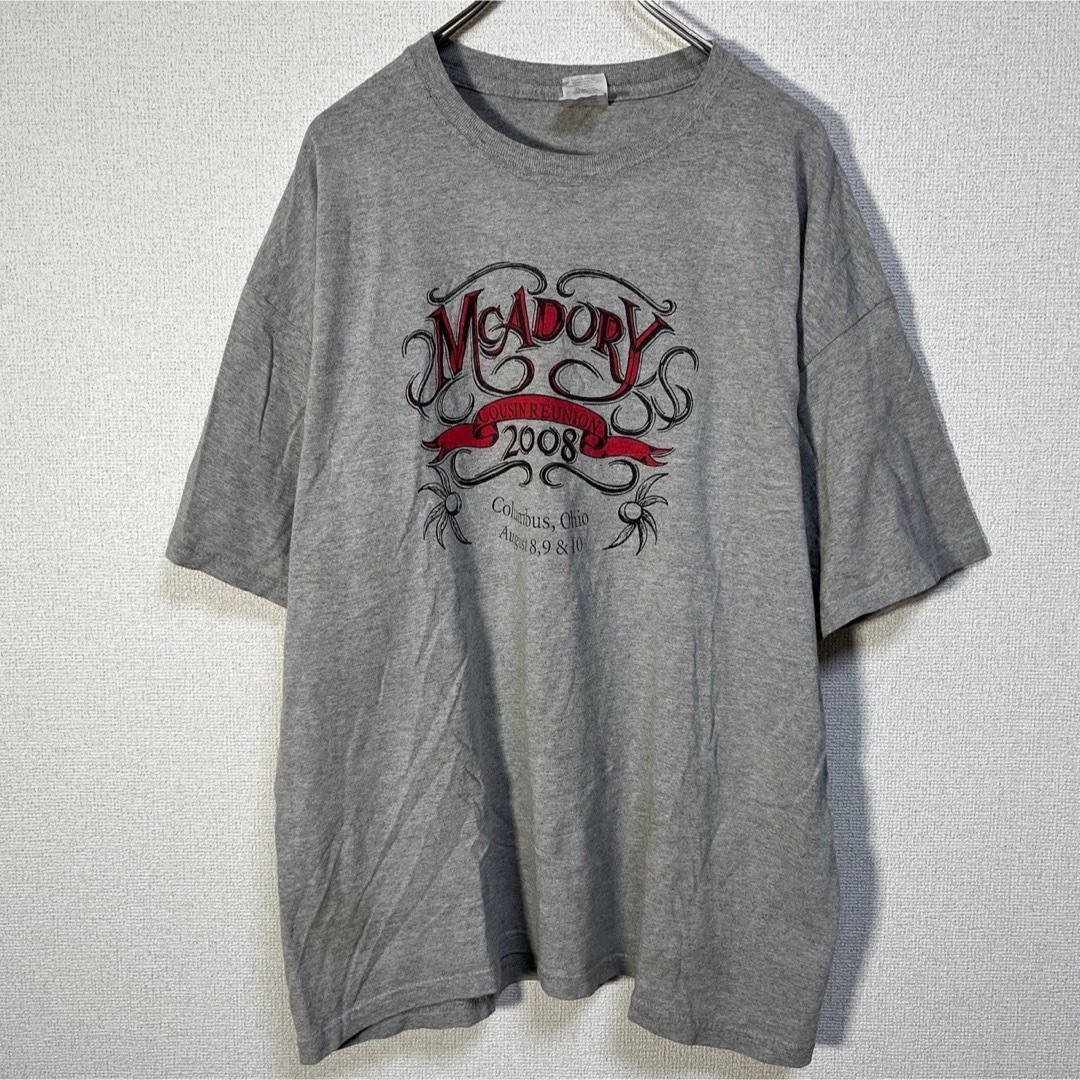 GILDAN(ギルタン)の【ギルダン】半袖Tシャツ　幾何学　花柄　グレー　オハイオ州　XL　42 メンズのトップス(Tシャツ/カットソー(半袖/袖なし))の商品写真
