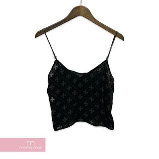 クロムハーツ(Chrome Hearts)のCHROME HEARTS CH Plus Cross Monogram Camisole Top クロムハーツ CHプラスクロスモノグラムキャミソールトップ タンクトップ シルク混 Ynot クロス レディースクロム ブラック サイズXS【240426】【新古品】【me04】(キャミソール)