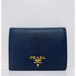 プラダ(PRADA)の☆美品☆送料無料☆PRADAプラダ二つ折り財布☆ネイビー系☆(財布)