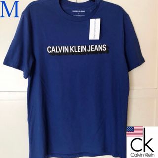 カルバンクライン(Calvin Klein)のレア 新品 カルバンクライン USA メンズ ロゴ Tシャツ ブルー M 下着(Tシャツ/カットソー(半袖/袖なし))