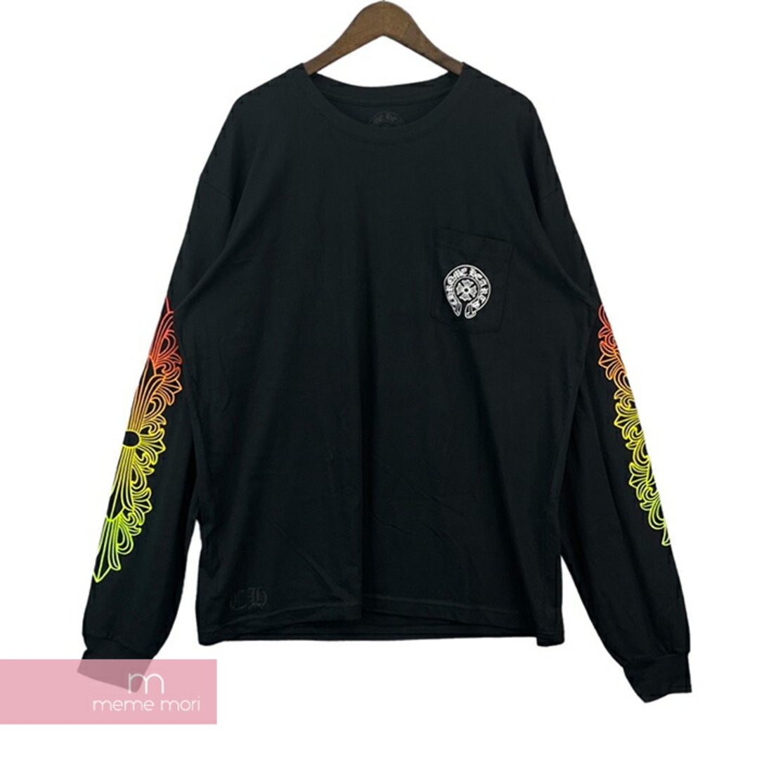 Chrome Hearts(クロムハーツ)のCHROME HEARTS Back Grad Circle Logo L/S Tee クロムハーツ バックグラデーションサークルロゴロングスリーブTシャツ 長袖カットソー ロンT ポケT バックプリント 袖CHクロスプリント ブラック サイズM【240326】【新古品】【me04】 メンズのトップス(Tシャツ/カットソー(半袖/袖なし))の商品写真