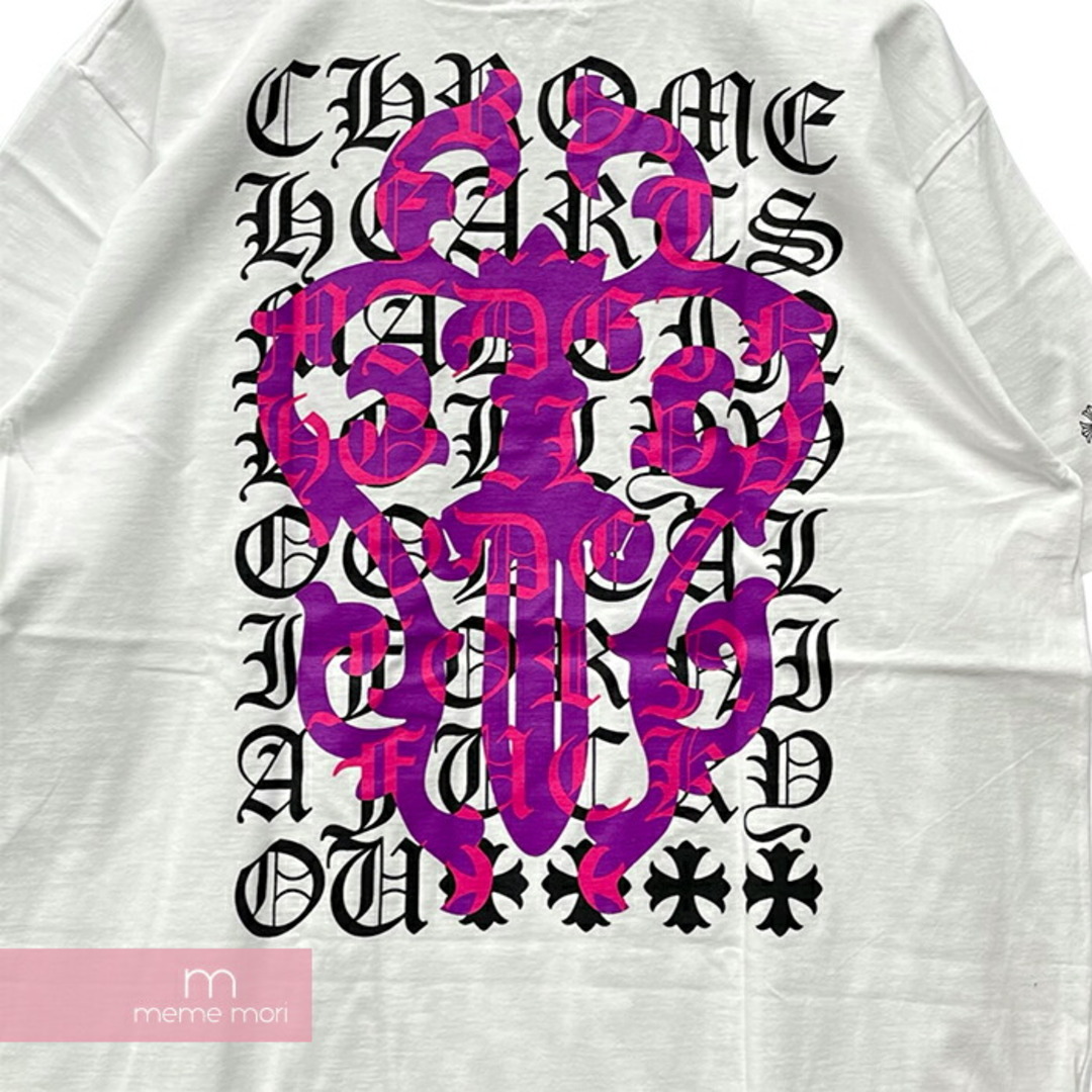 Chrome Hearts(クロムハーツ)のCHROME HEARTS DAGGER EYE CHART Tee クロムハーツ ダガーアイチャートTシャツ 半袖カットソー 胸ポケット ホワイト×パープル サイズS【240427】【新古品】【me04】 メンズのトップス(Tシャツ/カットソー(半袖/袖なし))の商品写真