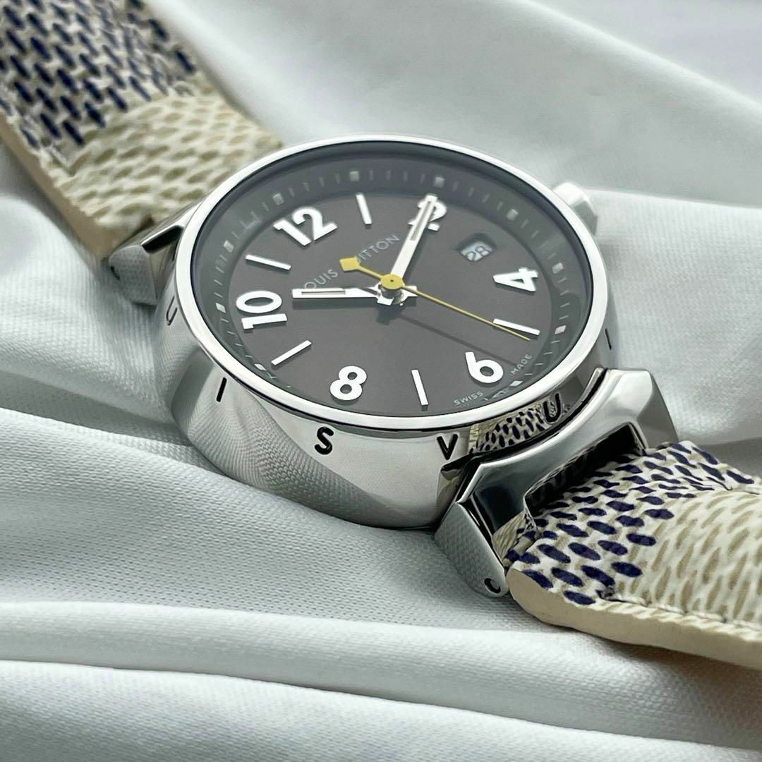 LOUIS VUITTON(ルイヴィトン)のT677 ルイヴィトン タンブール Q1211 ダミエストラップ クォーツ レディースのファッション小物(腕時計)の商品写真