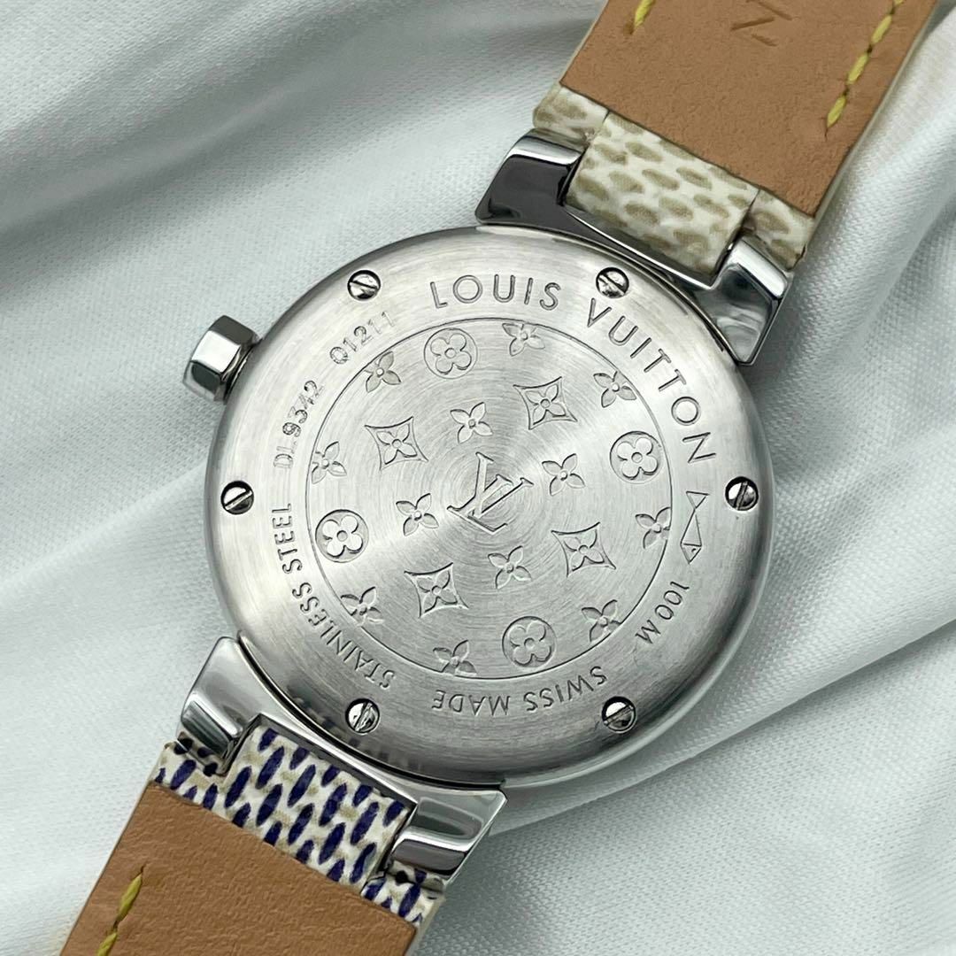 LOUIS VUITTON(ルイヴィトン)のT677 ルイヴィトン タンブール Q1211 ダミエストラップ クォーツ レディースのファッション小物(腕時計)の商品写真