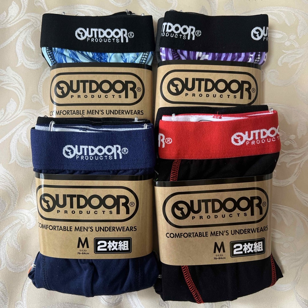 OUTDOOR PRODUCTS(アウトドアプロダクツ)のOUTDOORボクサーMサイズ2枚組み✖️4パック計8枚 メンズのアンダーウェア(ボクサーパンツ)の商品写真