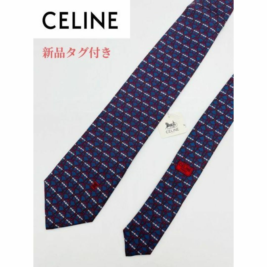 CELINE - 【CELINE】新品タグ付き 総柄 メンズビジネスネクタイ CELINE - 【CELINE】新品タグ付き 総柄 メンズビジネスネクタイ