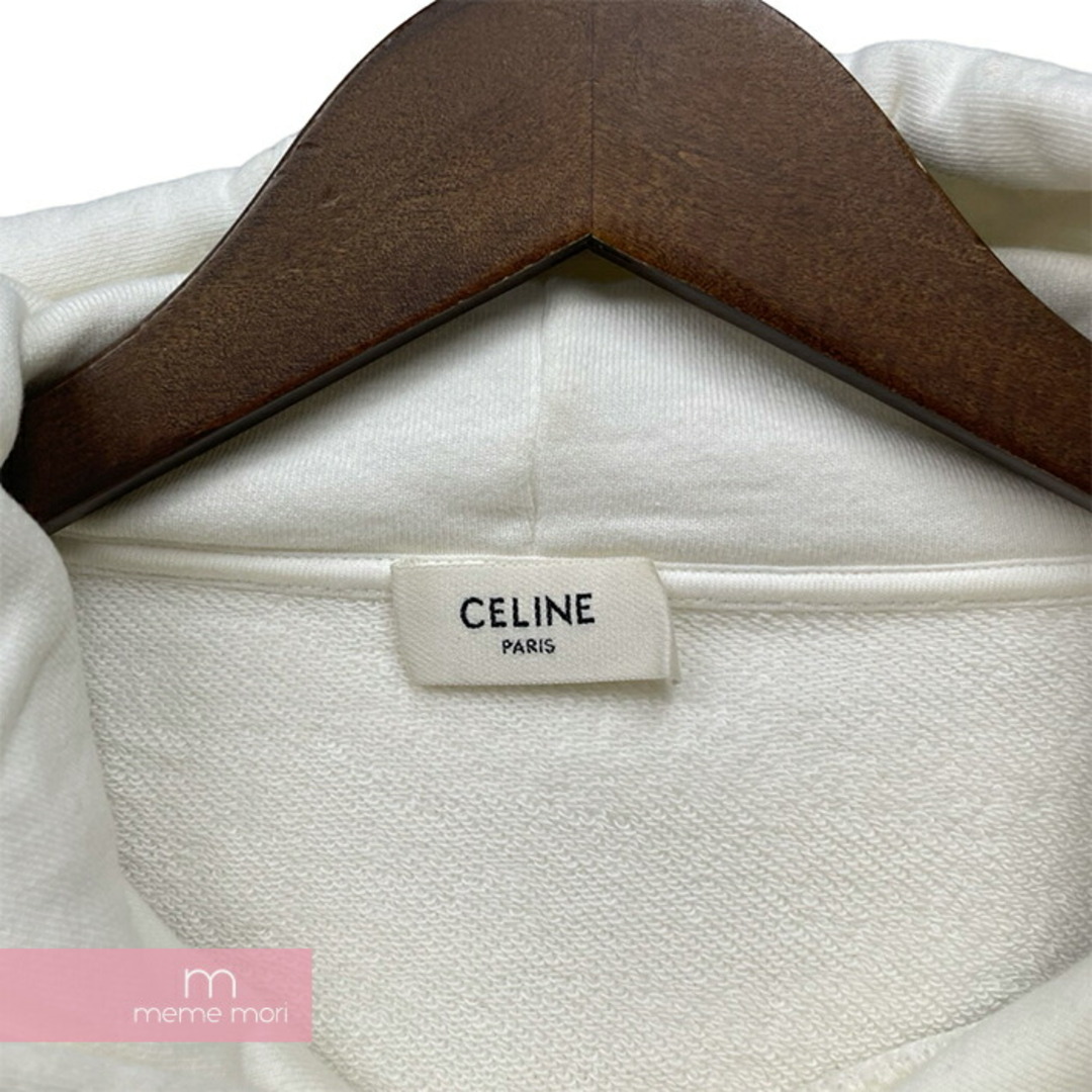 celine(セリーヌ)のCELINE 2023SS Cotton Freeze Loose Hoodie 2Y958670Q セリーヌ コットンフリース ルーズフーディー  プルオーバー パーカー ロゴプリント ホワイト サイズS【240427】【中古-A】【me04】 メンズのトップス(パーカー)の商品写真