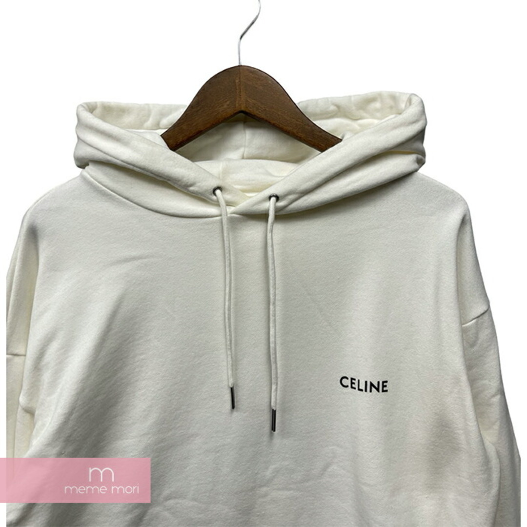 celine(セリーヌ)のCELINE 2023SS Cotton Freeze Loose Hoodie 2Y958670Q セリーヌ コットンフリース ルーズフーディー  プルオーバー パーカー ロゴプリント ホワイト サイズS【240427】【中古-A】【me04】 メンズのトップス(パーカー)の商品写真