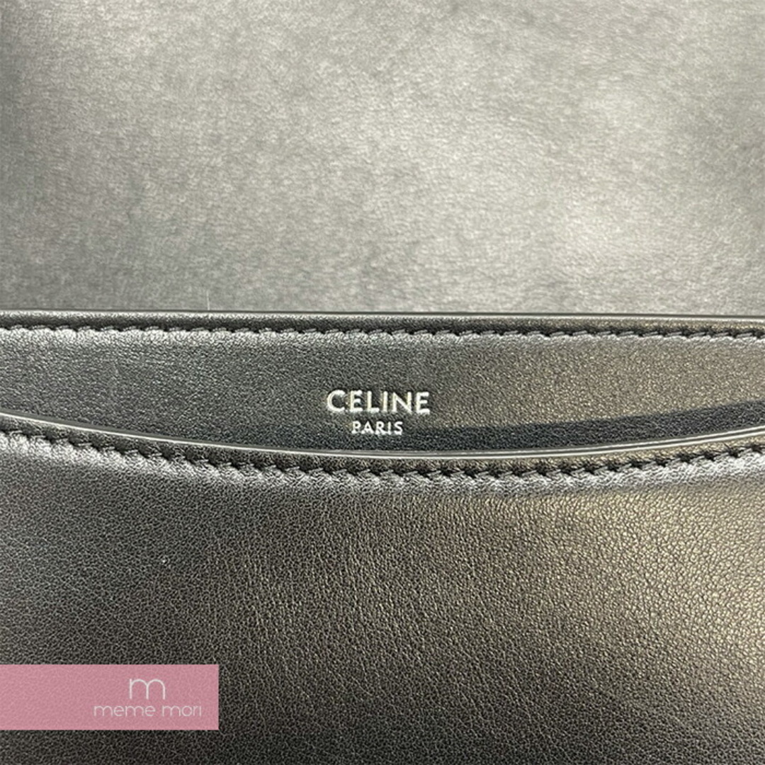 celine(セリーヌ)のCELINE MEDIUM BESACE TRIOMPHE IN SUPPLE NATURAL CALFSKIN セリーヌ ミディアム ブザス トリオンフ サプル ナチュラルカーフスキン 鞄 ブラック 【240427】【中古-A】【me04】 メンズのバッグ(ショルダーバッグ)の商品写真