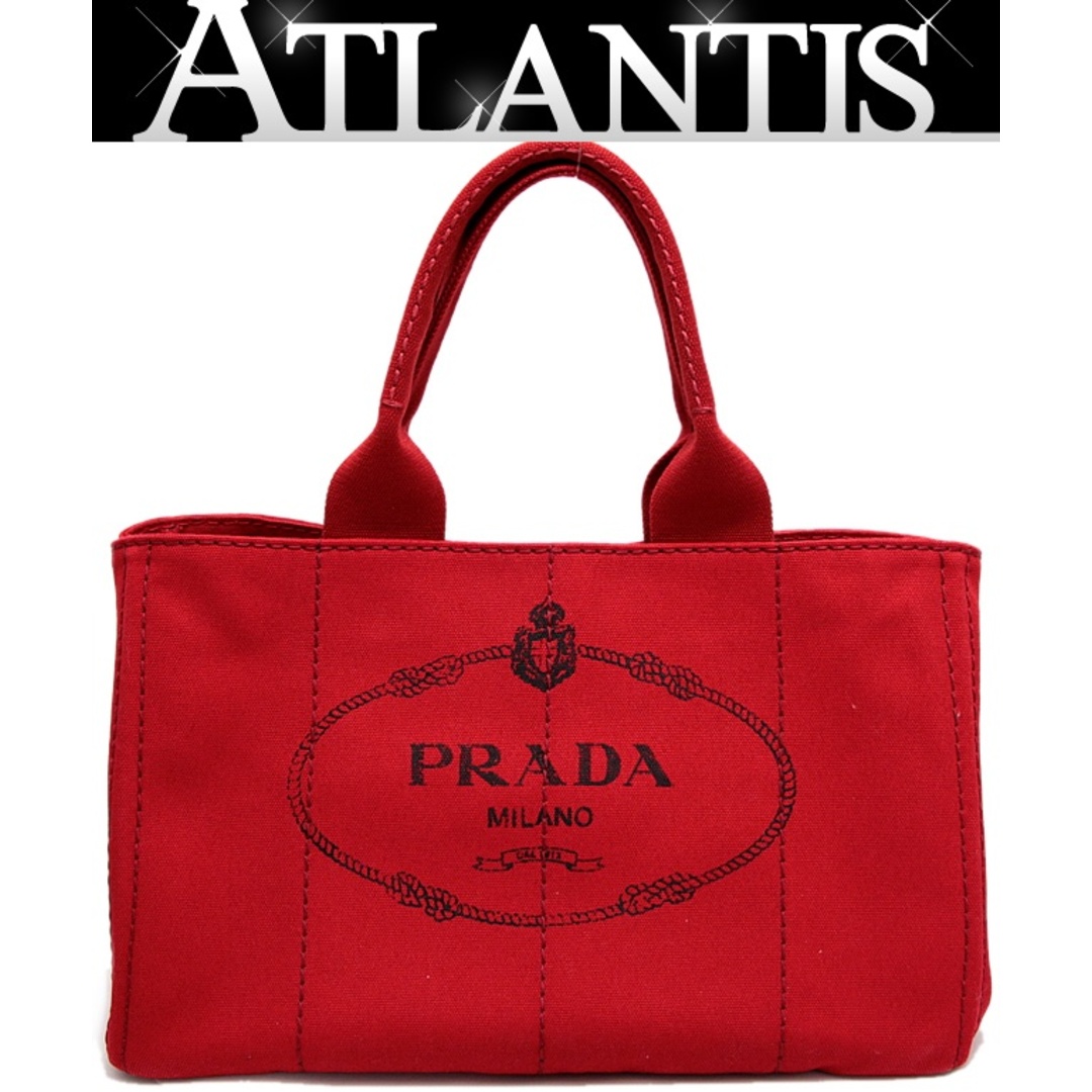 PRADA(プラダ)のプラダ PRADA カナパM トートバッグ キャンバス 赤 レッド 【65124】 レディースのバッグ(トートバッグ)の商品写真