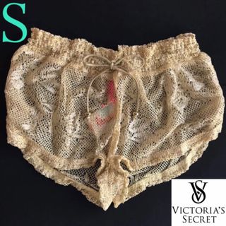 ヴィクトリアズシークレット(Victoria's Secret)のレア 新品 水着 ヴィクトリアシークレット ショートパンツ S 水着 ゴールド(ショートパンツ)