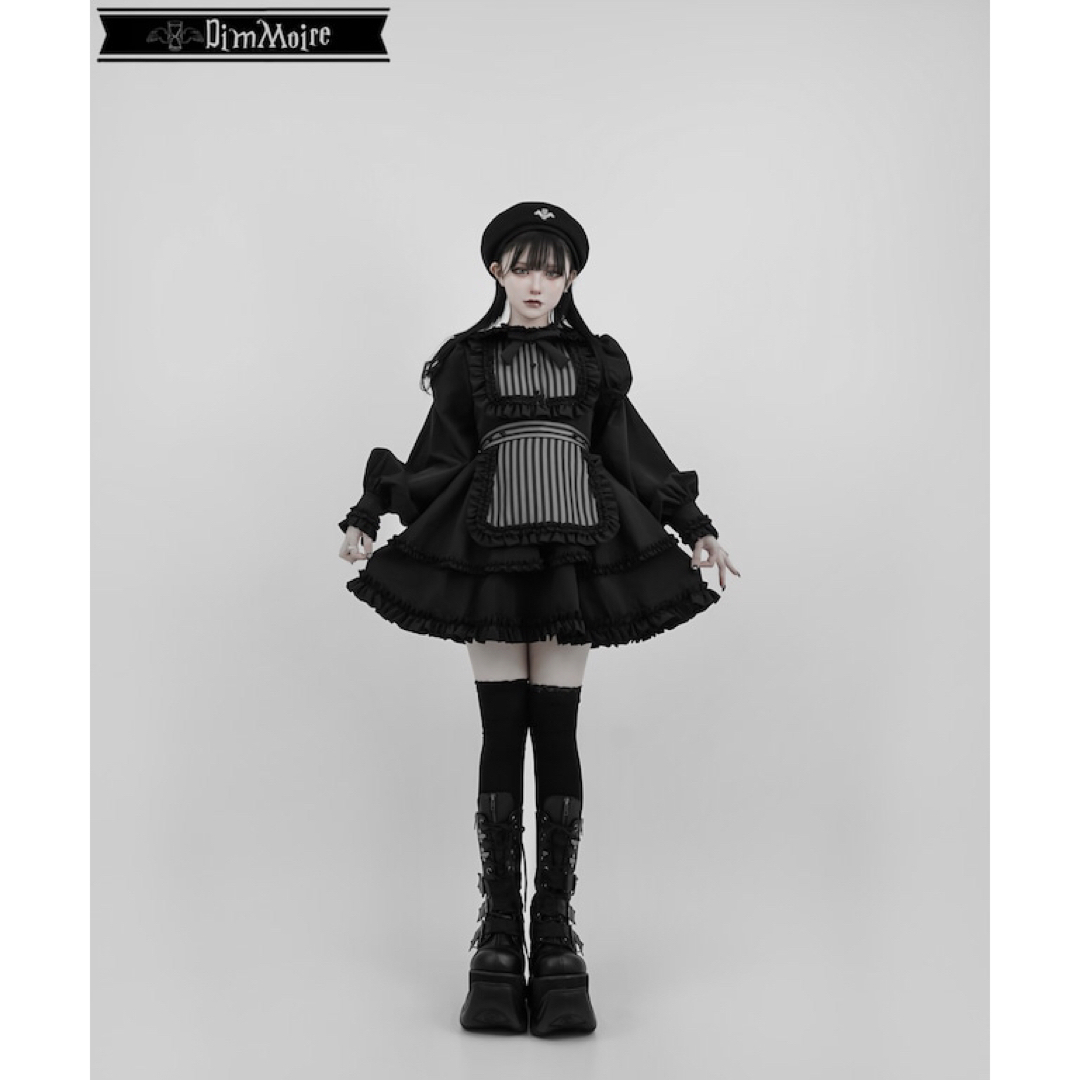 REFLEM(レフレム)のDimMoire ディムモアール 絶メイドワンピース【Black&Stripe】 レディースのワンピース(ひざ丈ワンピース)の商品写真