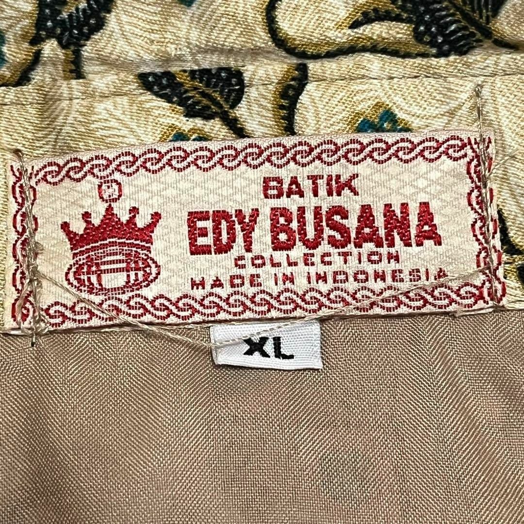 未使用【BATIK EDY BUSANA】二枚重ね半袖シャツ 比翼ボタン 総柄 メンズのトップス(シャツ)の商品写真