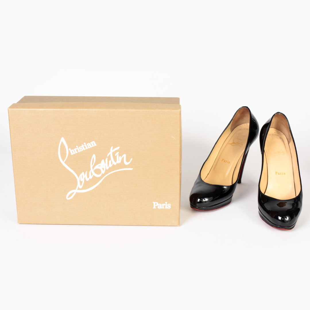 Christian Louboutin(クリスチャンルブタン)のクリスチャンルブタン Christian Louboutin ニューシンプル パンプス NEW SIMPLE PUMP パンプス 3080746 ブラック 37.5 24.5cm エナメル 11cm ヒール レディース【中古】 レディースの靴/シューズ(ハイヒール/パンプス)の商品写真