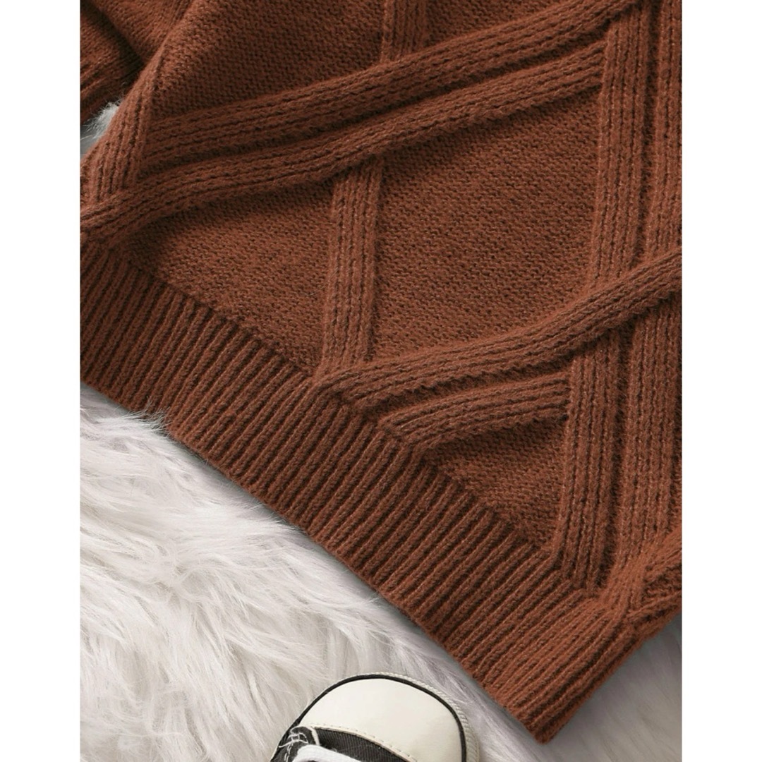 SHEIN(シーイン)のラウンドネックセーター　茶色 キッズ/ベビー/マタニティのベビー服(~85cm)(ニット/セーター)の商品写真