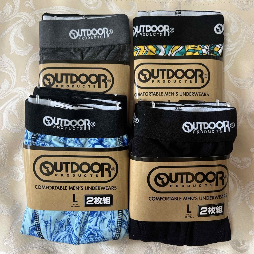 OUTDOOR PRODUCTS(アウトドアプロダクツ)のOUTDOORボクサーLサイズ2枚組み✖️4パック計8枚 メンズのアンダーウェア(ボクサーパンツ)の商品写真