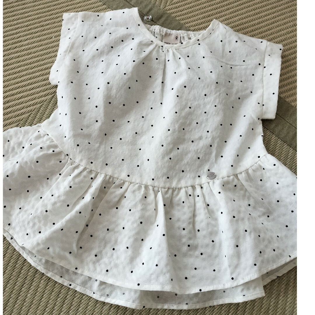 petit main(プティマイン)のpetitmain プティマイン　ドット柄　半袖90cm キッズ/ベビー/マタニティのキッズ服女の子用(90cm~)(Tシャツ/カットソー)の商品写真