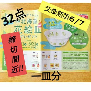 タチキチ(たち吉)の日糧製パン2024年　北海道花絵皿プレゼントキャンペーン　応募シール32点分(食器)