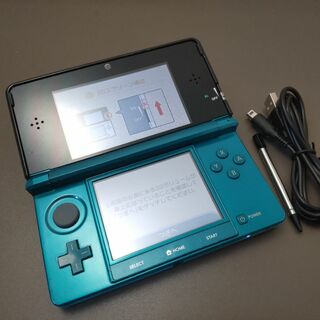 ニンテンドー3DS(ニンテンドー3DS)の安心の整備済み！◆任天堂3DS 中古本体◆アクアブルー◆51(携帯用ゲーム機本体)