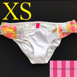 ヴィクトリアズシークレット(Victoria's Secret)のレア 新品 ヴィクトリアシークレット ショーツ 白 花柄  ボトム XS 水着(水着)