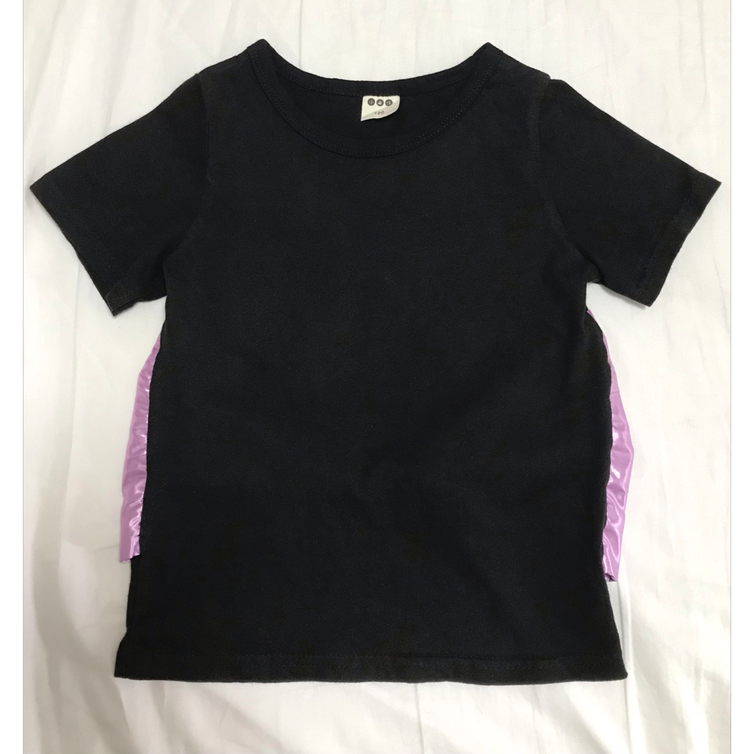 半袖　Tシャツ 120cm ブラック　リボン キッズ/ベビー/マタニティのキッズ服女の子用(90cm~)(Tシャツ/カットソー)の商品写真