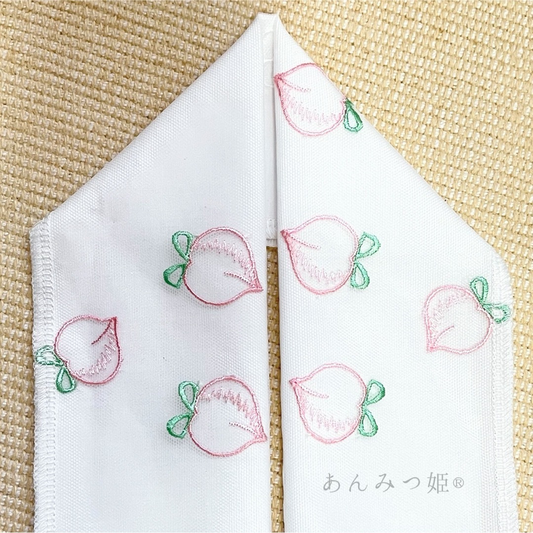 洗える刺繍半衿  桃 レディースの水着/浴衣(和装小物)の商品写真