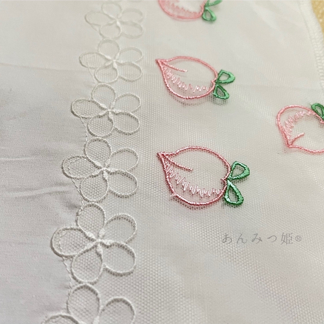 洗える刺繍半衿  桃 レディースの水着/浴衣(和装小物)の商品写真